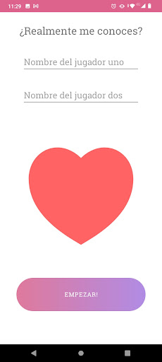 Android application Juego para parejas screenshort
