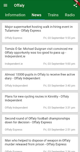 Android application Offaly screenshort