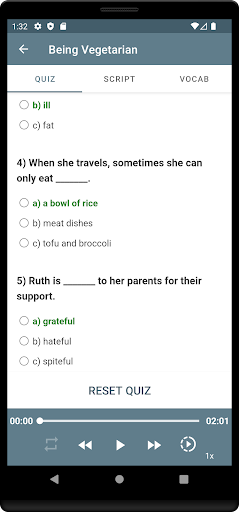 Screenshot of B1 Listening - English Test