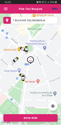 Android application Pink Taxi Beograd screenshort