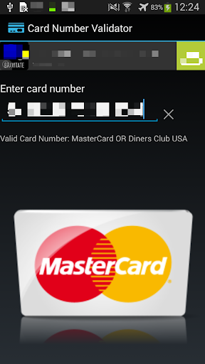 Android application Card Number Validator screenshort