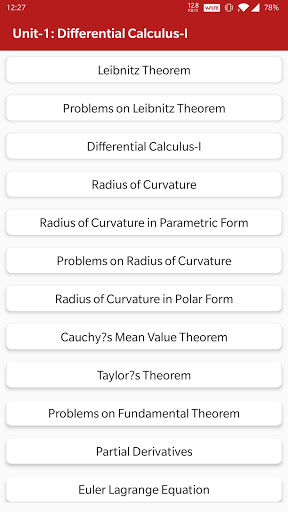 Engineering Maths 1 Screen 2