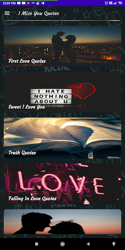 Android application I Miss You Quotes screenshort