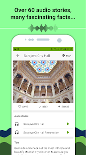 Guide2Sarajevo - Pamja e ekranit të udhëzuesit audio