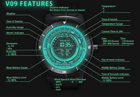 V09 WatchFace for Android Wearのおすすめ画像1