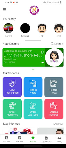 Android application KISHORE HOSPITALS screenshort