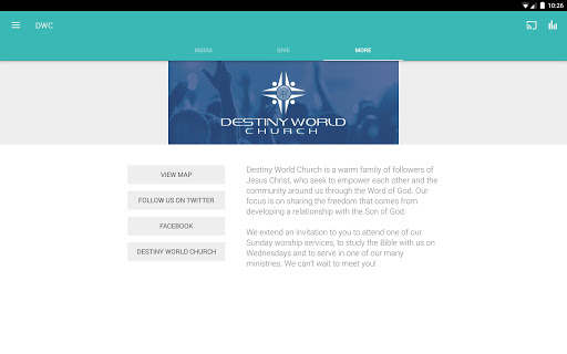 Screenshot of Destiny World Church