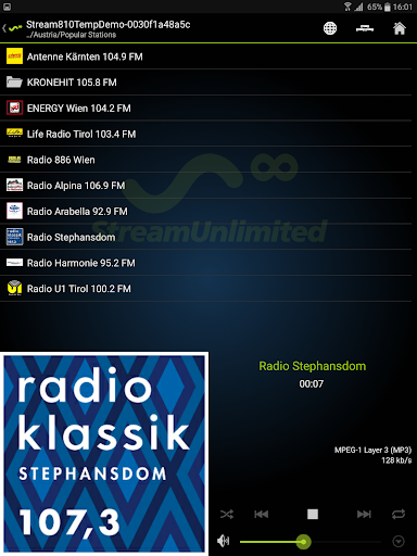StreamUnlimited StreamSDK Demo Screen 3