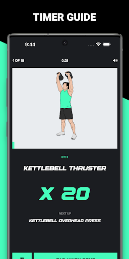 Screenshot of Kettlebell Training App