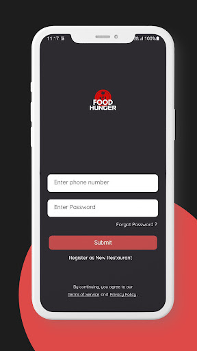 Android application Hunger Partner screenshort