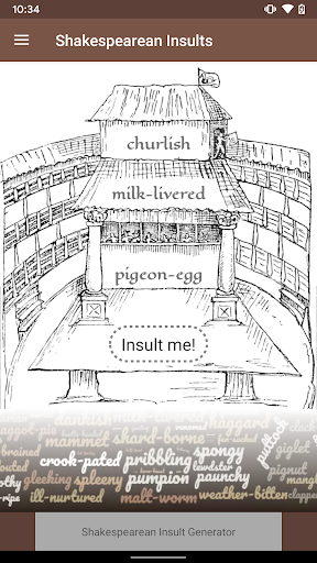 Android application Shakespearean Insult Generator screenshort
