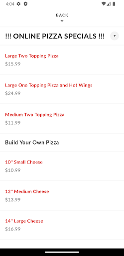 Alexs Pizza Palace Screen 3