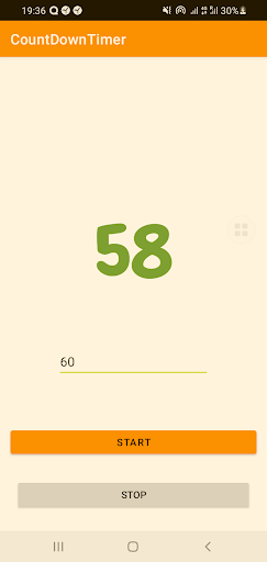 Android application CountDownTimer screenshort