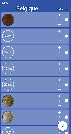Android application My collections of coins screenshort