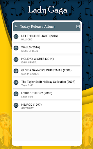 Music Player - Lady Gaga All Songs Lyrics