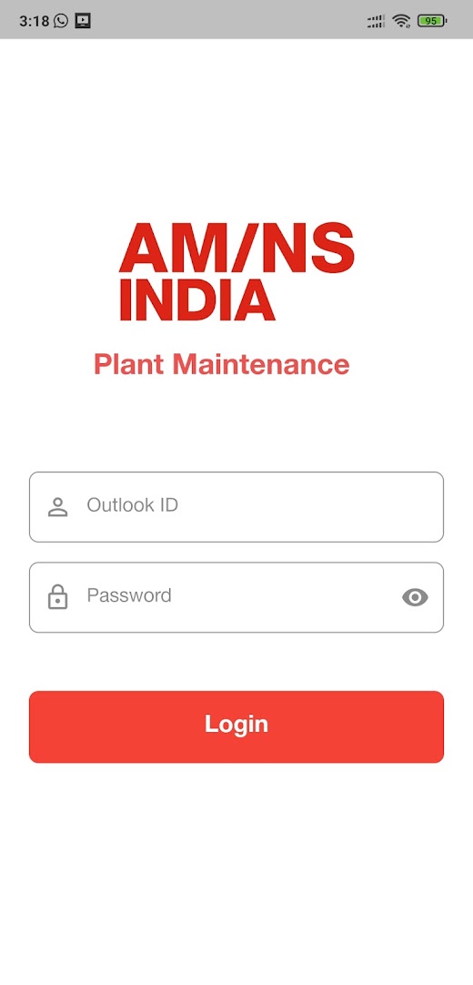Android application AM/NS Plant Maintenance screenshot