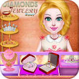 Girl at Diamonds Jewelry shop icon