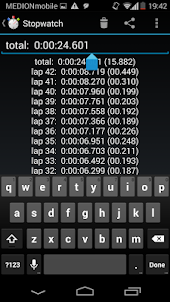 stopwatch with lap times
