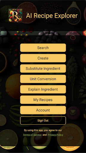 Android application AI Recipe Explorer screenshort