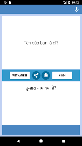 Android application Vietnamese-Hindi Translator screenshort