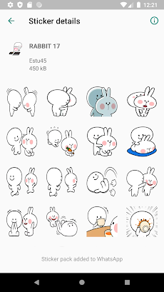 Sticker Rabbit Snowball Terbaru forWAStickerAppsのおすすめ画像4