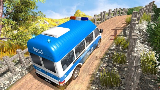 Police Van Hill Driving Games Screenshot