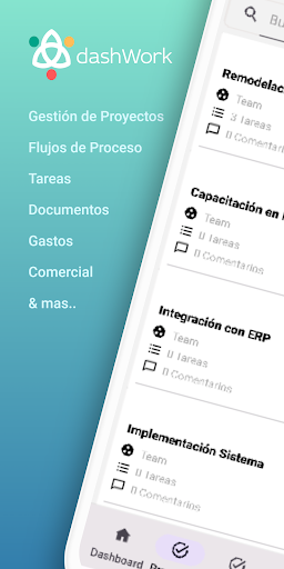 Android application dashWork screenshort