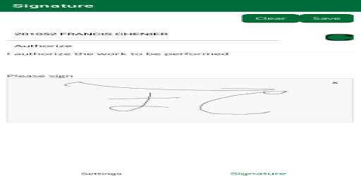 Android application GlasAve Signature Capture screenshort