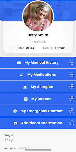 Android application MyQRMed screenshort