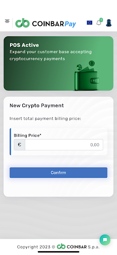 CoinbarPay POS Screen 2