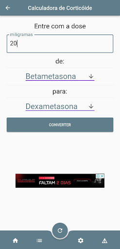 Android application Calculadora de Corticóide screenshort