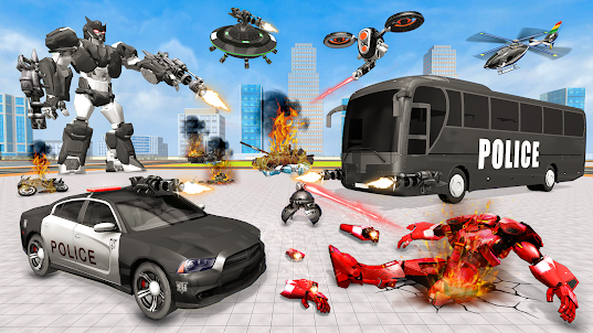 Police Robot Bus: Car Games