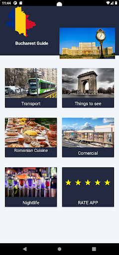 Android application Bucharest Tourist Guide screenshort