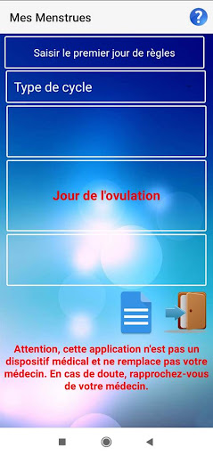 Android application Mes Menstrues screenshort