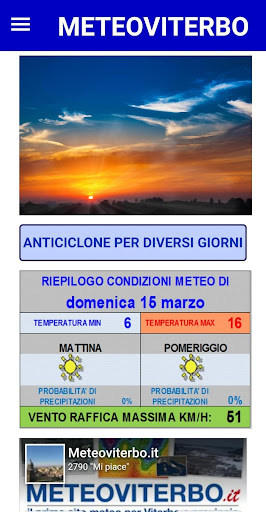 Android application Meteo Viterbo screenshort