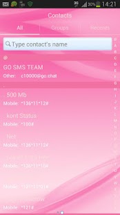 Pink Style GO SMS Pro Screenshot