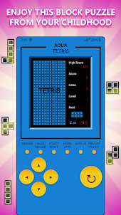 Aqua Tetris Retro Game