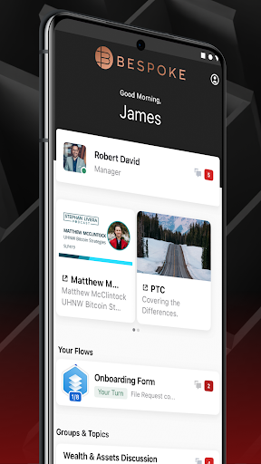 Android application Bespoke Client Portal screenshort