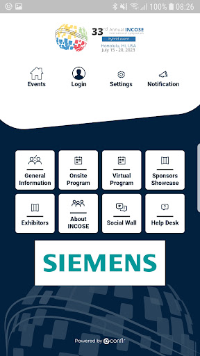 Android application INCOSE EVENTS screenshort