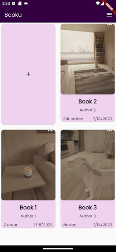 Android application booku screenshort