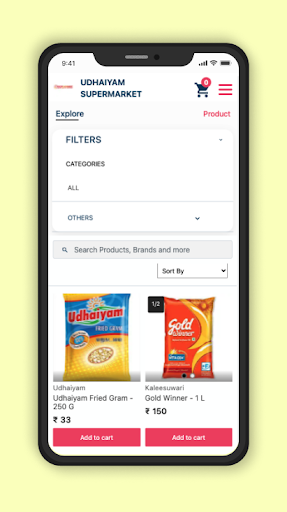 Android application UdhaiyamSupermarket screenshort