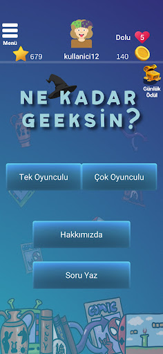 Android application Ne Kadar Geeksin? screenshort