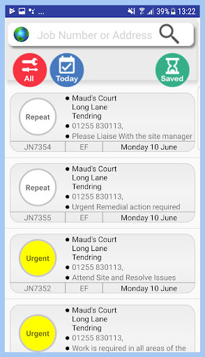 Android application Job Tracker Mobile screenshort