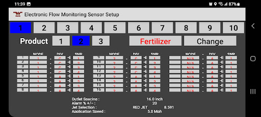 Wilger Flow Monitoring System Screen 3