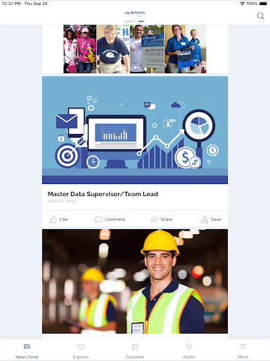 Menasha Corp Employee App Screen 2