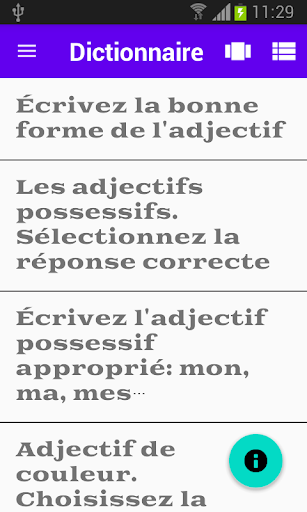French Quiz App Screen 2