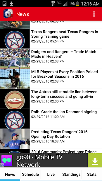 Captura 6 Texas Baseball - Rangers Edition android