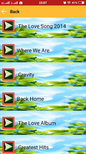 Android application Greatest Hits Love Songs screenshort
