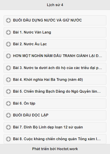 Android application Học tốt Lịch sử lớp 4 screenshort