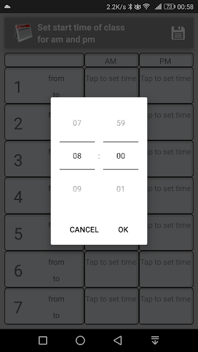 School Schedule Screen 3